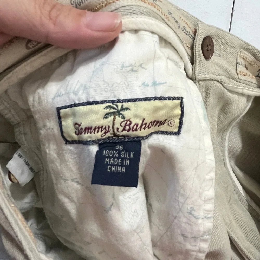 Tommy Bahama Silk Pants Men 36‎ Vintage Y2K Resort Relaxed Luxury Fit